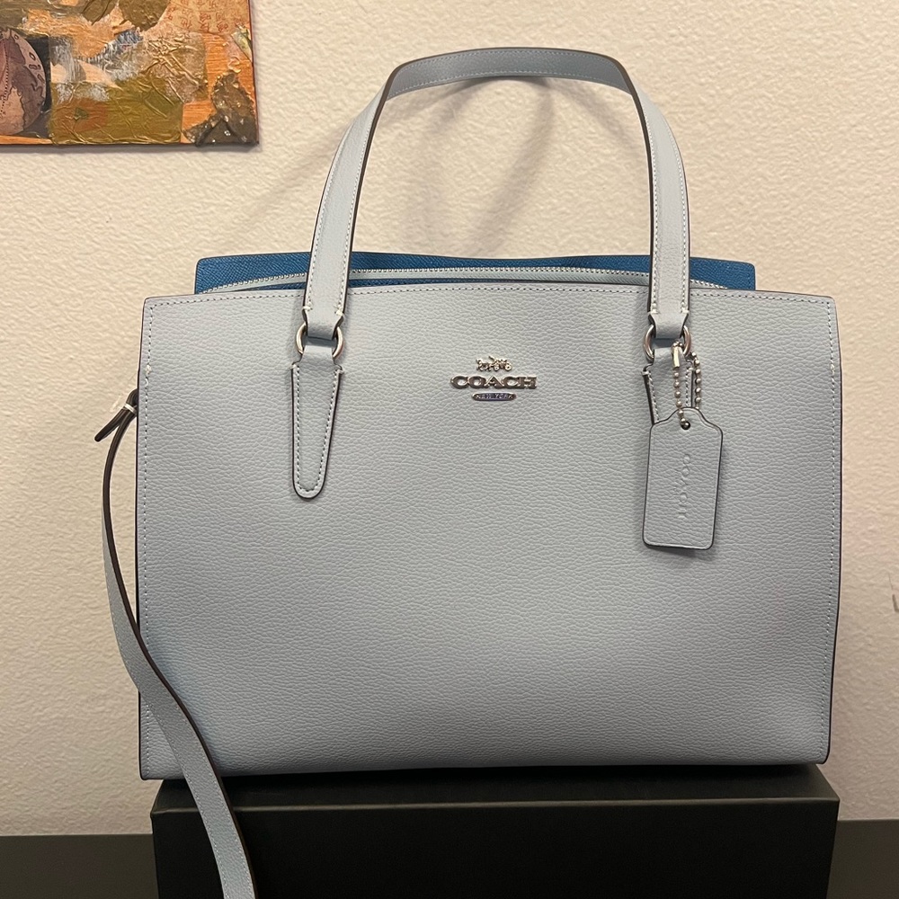 🩵💙🩵NWT Two Tone Blue Coach Carryall 🩵💙🩵 - Picture 4 of 13